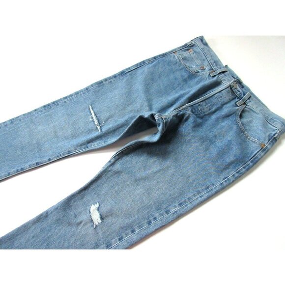 NWT Levi's Made & Crafted LMC 501 Taper Skinny in Pacific Blue Ripped Jeans 30 - Picture 6 of 10